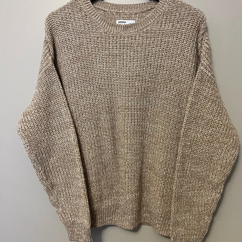Sonoma shaker sweater with oversized fit in soft cotton blend womens size Large